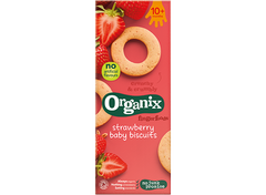 Organix FingerFoods strawberry baby biscuits round biscuits